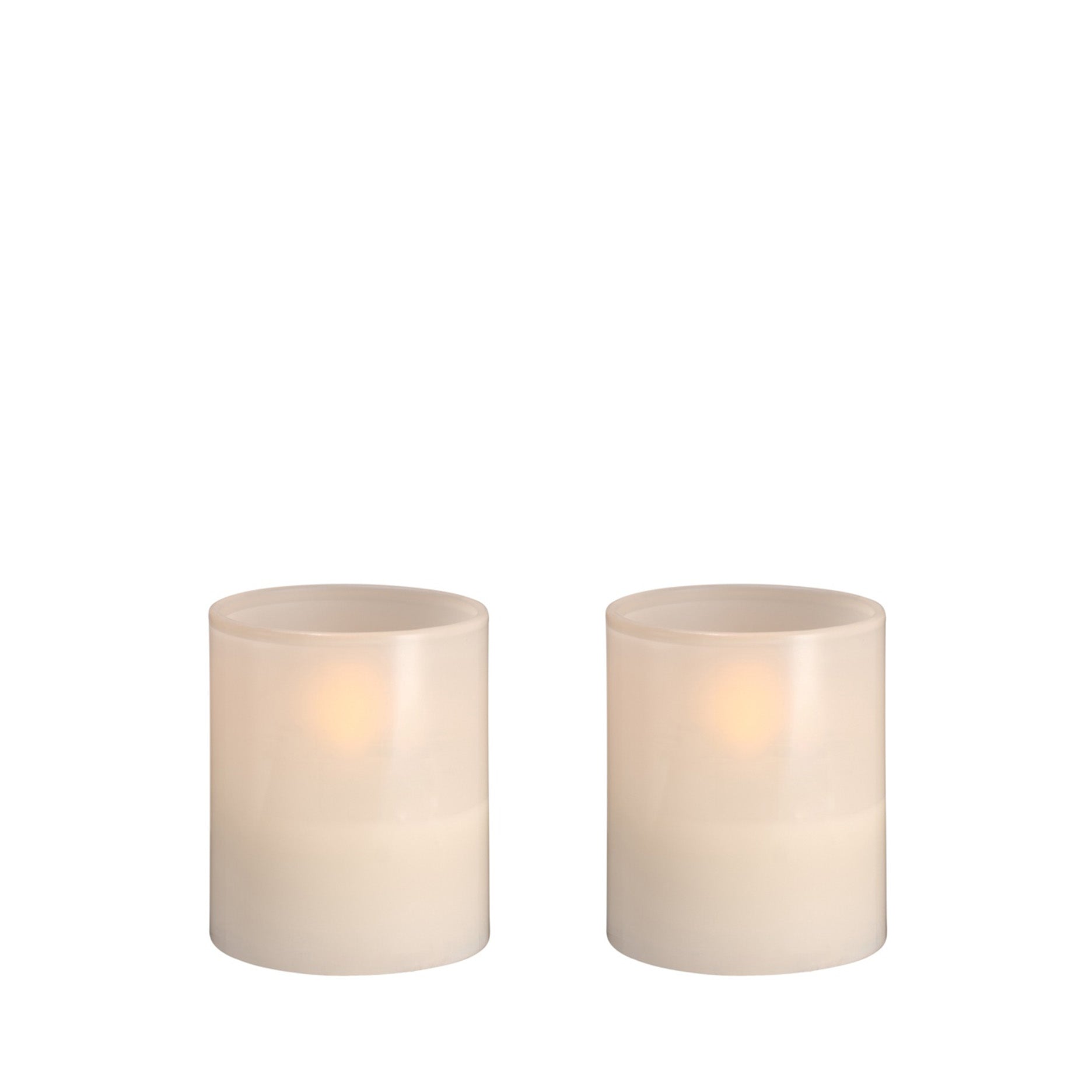 LED Glas-Kerze Hurricane 2 Stk 4,7 x 5,7 cm vanilla